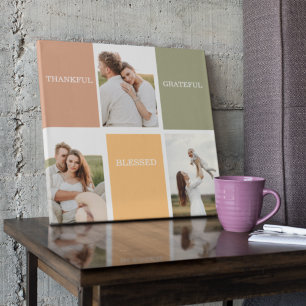 Impressão Em Tela Foto de Colagem da Família   Agradecido Grateful