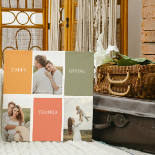 Impressão Em Tela Foto de Colagem da Família Moderna Ação de Graça