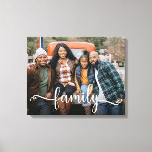 Impressão Em Tela Foto de Família em Letra de Forma