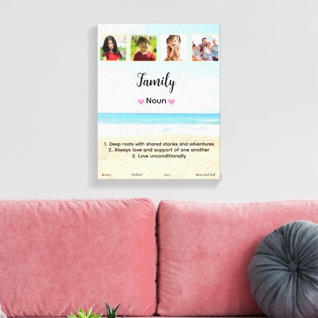 Impressão Em Tela Foto de família personalizada fofa (Insitu(Sala de estar))