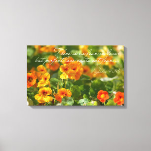 Impressão Em Tela Foto de Flor Cristã Versa sem Medo no Amor