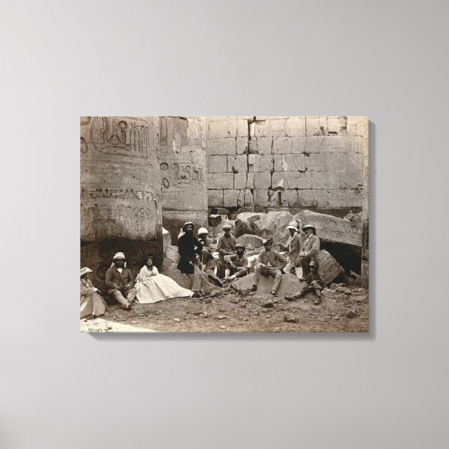 Impressão Em Tela Foto de grupo no Hall das Colunas, Karnak, T (Frente)