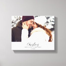 Impressão Em Tela Foto de Natal Personalizada de Branco Moderno