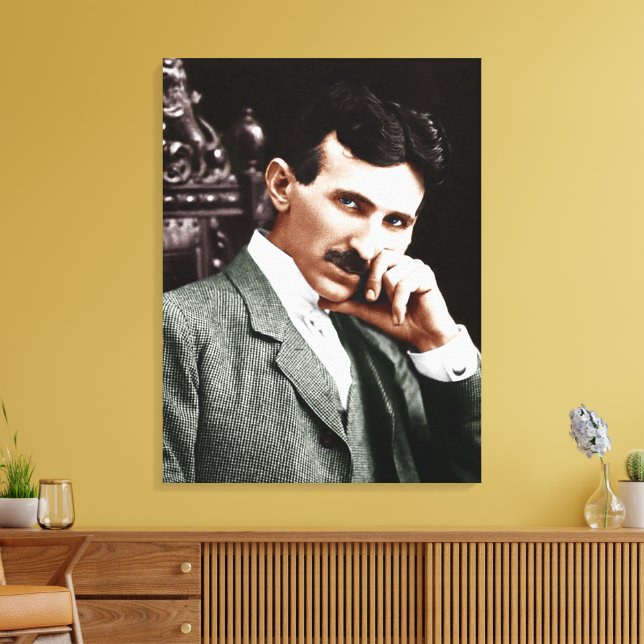 Impressão Em Tela Foto de Nikola Tesla aos 40 anos (Insitu(Sala de estar))