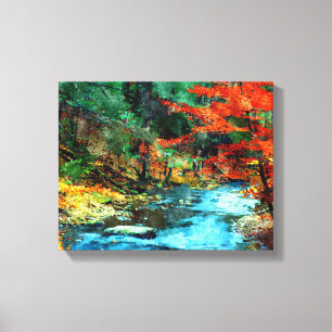 Impressão Em Tela Foto de Queda Digital de Aquarela