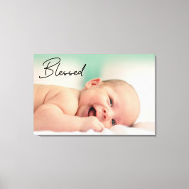 Impressão Em Tela Foto do Bebê do Script Bênção Moderno