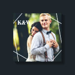 Impressão Em Tela Foto do Monograma da Trendy<br><div class="desc">Personalize-o com sua data de casamento,  nome de família ou qualquer texto de sua escolha para uma bela e única obra de arte de parede.</div>