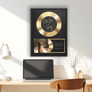 Impressão Em Tela Foto Dourada de casamento de música especial