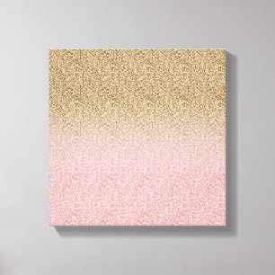 Impressão Em Tela Foto Elegante Rosa Dourada e Dourada Glitter Spark