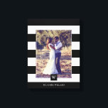 Impressão Em Tela Foto em branco e preto moderno<br><div class="desc">Canvas de fotos de quadros em preto e branco moderno. Personalize-o com sua data de casamento,  nome de família ou qualquer texto de sua escolha para uma bela e única obra de arte de parede.</div>
