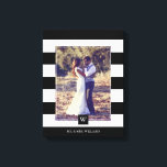 Impressão Em Tela Foto em branco e preto moderno<br><div class="desc">Canvas de fotos de quadros em preto e branco moderno. Personalize-o com sua data de casamento,  nome de família ou qualquer texto de sua escolha para uma bela e única obra de arte de parede.</div>