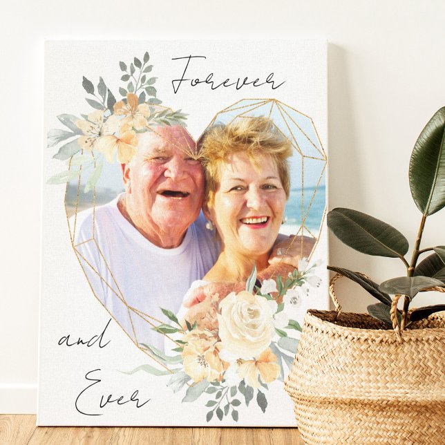 Impressão Em Tela Foto em forma de coração de casamento de ouro para (Criador carregado)