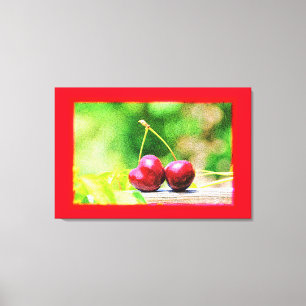 Impressão Em Tela Foto "Fruta de Duas Cerejas". Compre agora