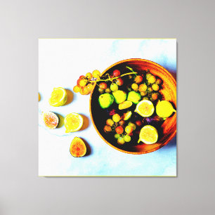 Impressão Em Tela Foto "Frutas De Figos E Uvas". Compre agora