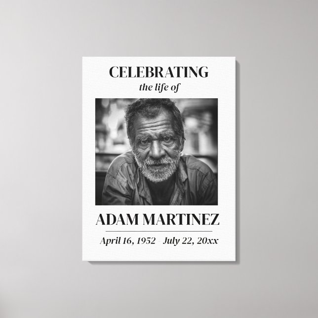 Impressão Em Tela Foto Funeral Celebração Do Memorial Da Vida (Frente)