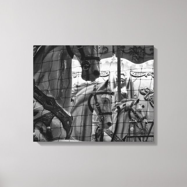 Impressão Em Tela Foto legal, urbana e moderna de cavalos de carross (Frente)