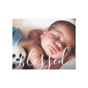 Impressão Em Tela Foto para Bebê de Script Personalizado
