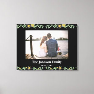 Impressão Em Tela Foto Personalizada Botânica De Casamento Esticada