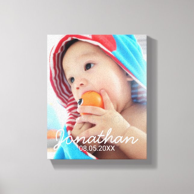 Impressão Em Tela Foto personalizada com nome e data (Frente)