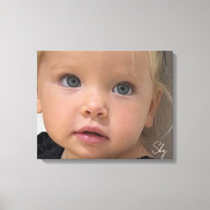 Impressão Em Tela Foto Personalizada da Criança com Nome