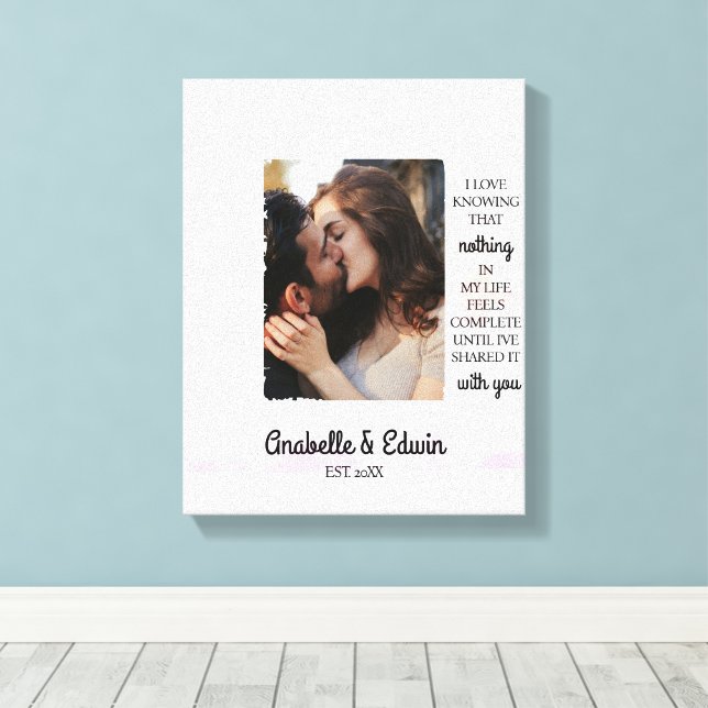 Impressão Em Tela Foto Personalizada de Casal Fofo (Insitu(piso de madeira))