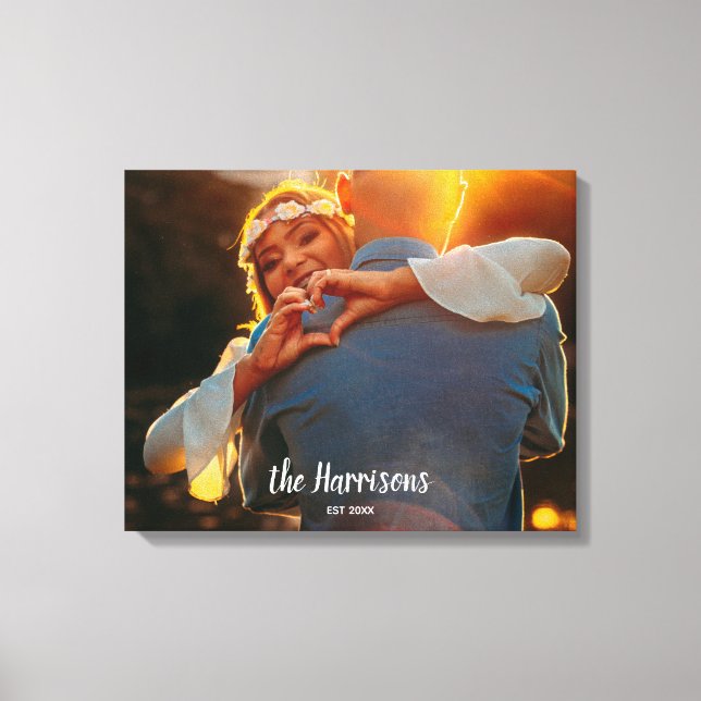 Impressão Em Tela Foto personalizada de Casal para recém-casados (Frente)