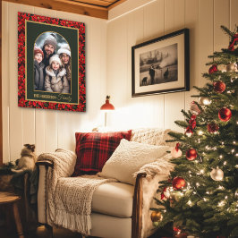 Impressão Em Tela Foto Personalizada de Poinsettia de Natal Vermelho