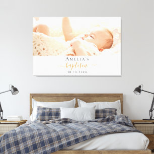 Impressão Em Tela Foto personalizada do Batismo Menino moderno 