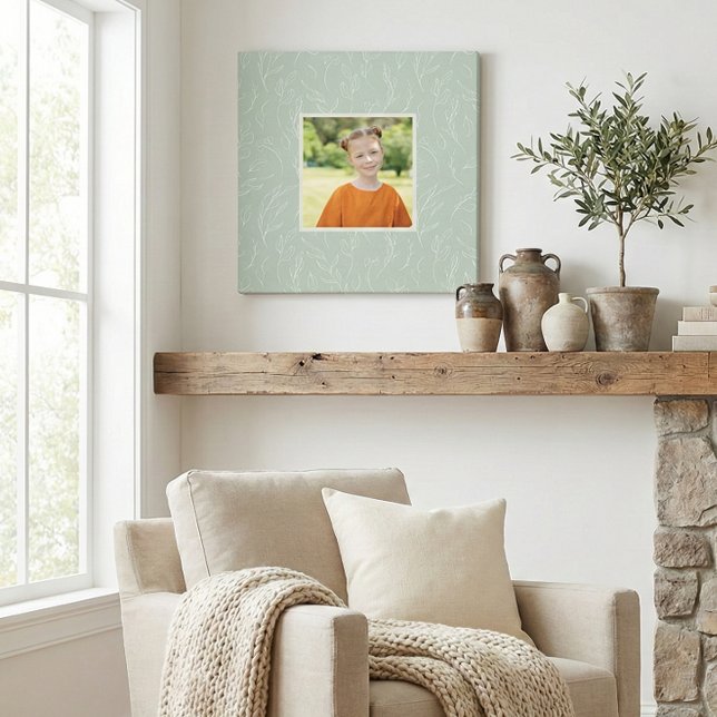 Impressão Em Tela Foto Personalizada Floral Botânica Verde da Rustic (Criador carregado)