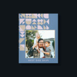 Impressão Em Tela Foto Personalizada Geométrica Dusty Azul Elegante<br><div class="desc">Fotografia Personalizada Arte Geométrica Azul Nome Monograma Tela de Impressão</div>