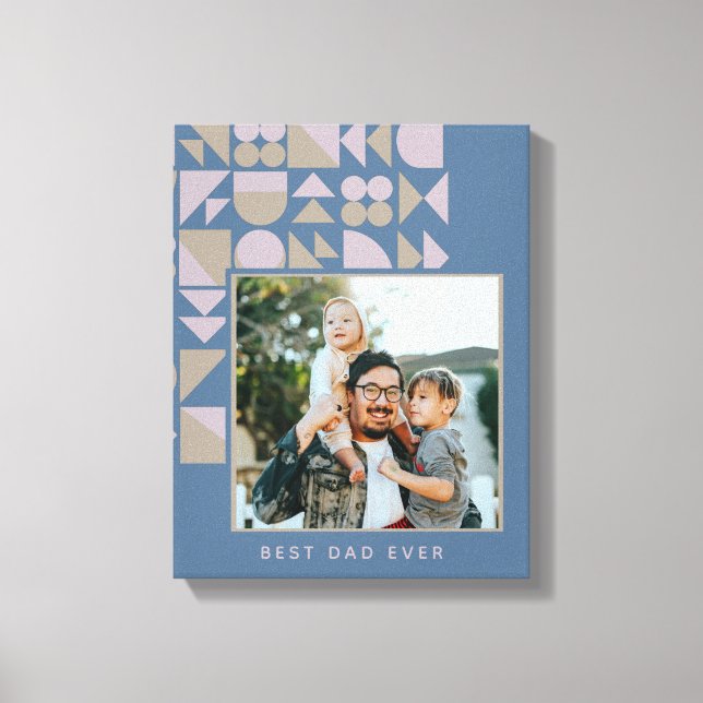 Impressão Em Tela Foto Personalizada Geométrica Dusty Azul Elegante (Frente)