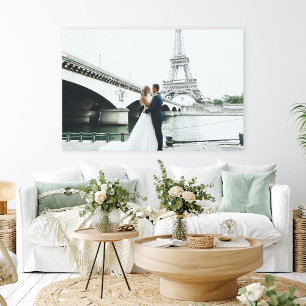 Impressão Em Tela Foto Real de Casamento Personalizada