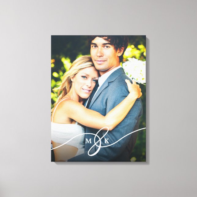 Impressão Em Tela Foto Simples de Casamento de Ampersand Monogramas (Frente)