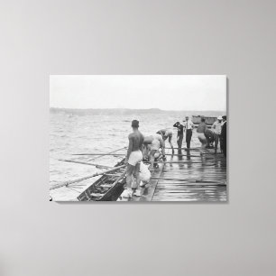 Impressão Em Tela Fotografia da equipe do grupo do enfileiramento de