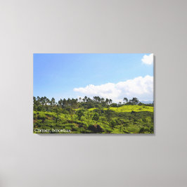 Impressão Em Tela Fotografia da Paisagem de Plantação de Chá Indonés