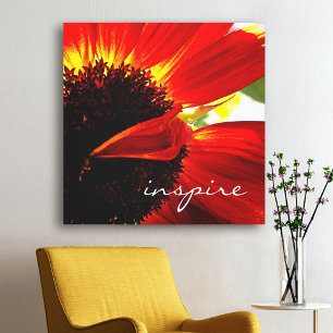 Impressão Em Tela Fotografia de Gerbera Daisy Vermelha Inspire Scrip