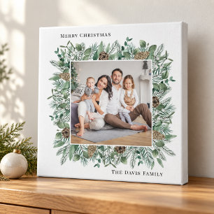 Impressão Em Tela Fotografia de Natal com Verde Natal Rústico