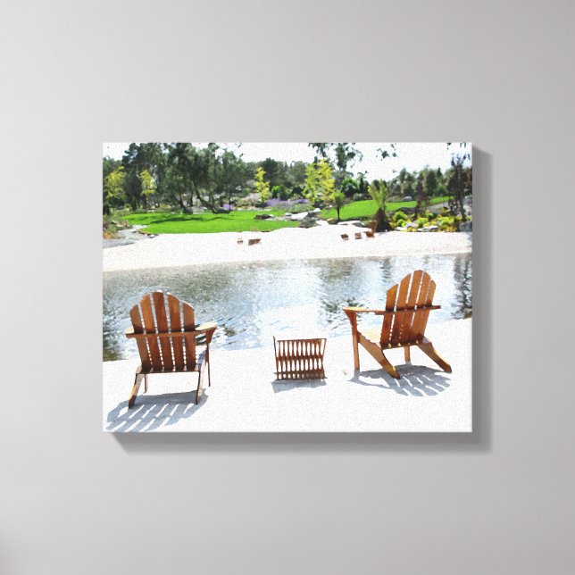 Impressão Em Tela Fotografia do Tranquil Beach Chairs (Frente)