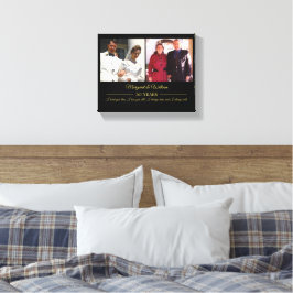 Impressão Em Tela Fotografias Douradas no Aniversário de Texto