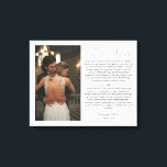 Impressão Em Tela Fotografias e Votos de Aniversário de Casamento Pe<br><div class="desc">Design moderno e elegante imprimiu Foto de Aniversário de Casamento Personalizado Impressão de Foto e Vows que pode ser personalizada com o seu texto. Clique no botão "Personalizar" e use nossa ferramenta design para modificar este modelo. Veja a Design de Arte Gráfica para outros produtos que combinam com este design!...</div>