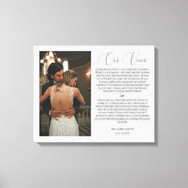 Impressão Em Tela Fotografias e Votos de Aniversário de Casamento Pe (Frente)