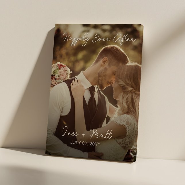 Impressão Em Tela Fotos de Casamento Felizes para Sempre (Happily Ever After Wedding Photo Canvas Print)