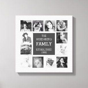 Impressão Em Tela Fotos de família personalizadas na colagem