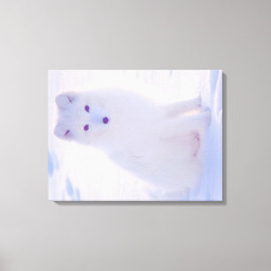 Impressão Em Tela Fotos de Raposa Branca do Inverno Ártico com Cores