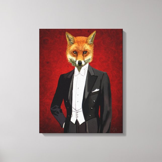 Impressão Em Tela Fox Em Fato De Noite, Retrato (Frente)