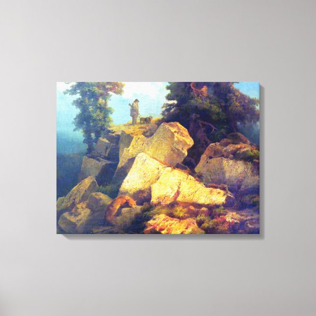 Impressão Em Tela Fox Hunt Josef Navrátil Após 1850 (Frente)