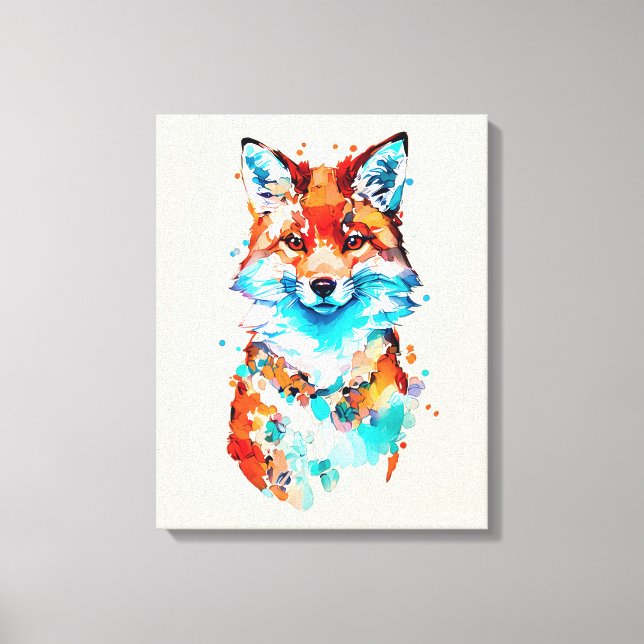 Impressão Em Tela Fox Retrato Vermelho (Frente)