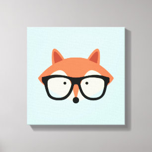 Impressão Em Tela Fox vermelho do hipster bonito