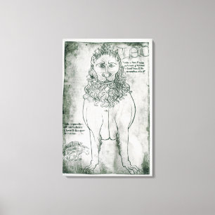 Impressão Em Tela Fr 19093 fol.24v Lion e Porcupine