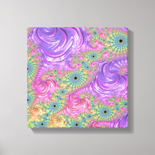 Impressão Em Tela Fractal arco-íris